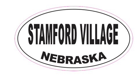 Stamford Village Nebraska Oval Bumper Sticker D7052 Euro Oval