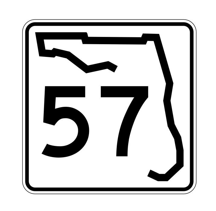 Florida State Road 57 Sticker Decal R1392 Highway Sign - Winter Park Products