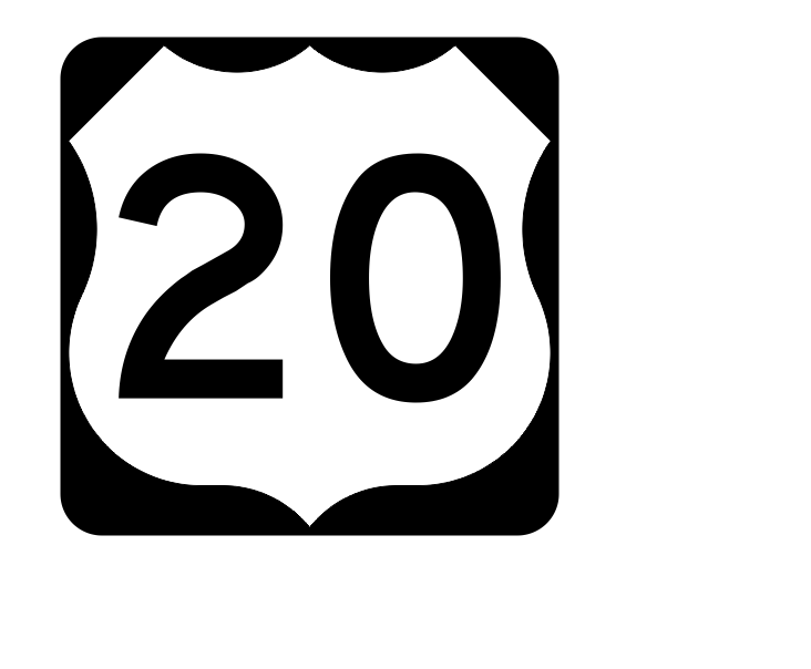 US Route 20 Sticker R1888 Highway Sign Road Sign
