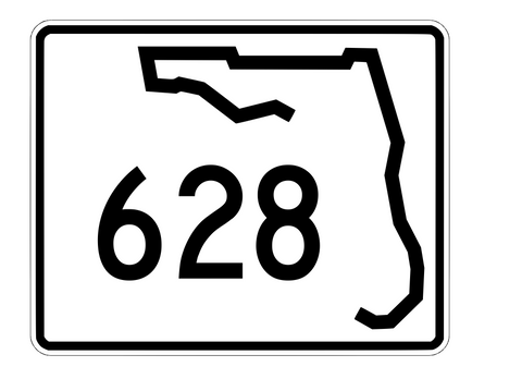 Florida State Road 628 Sticker Decal R1653 Highway Sign - Winter Park Products