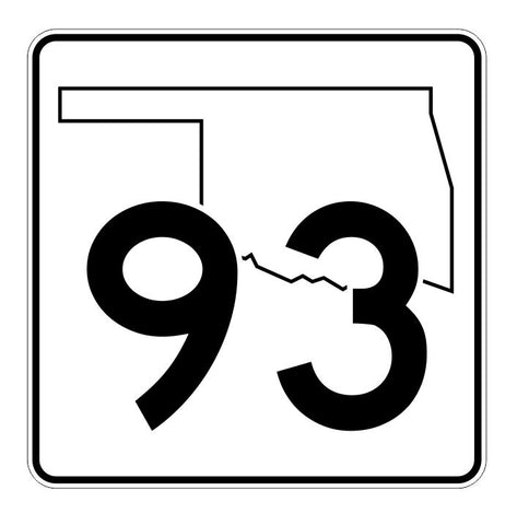 Oklahoma State Highway 93 Sticker Decal R5670 Highway Route Sign