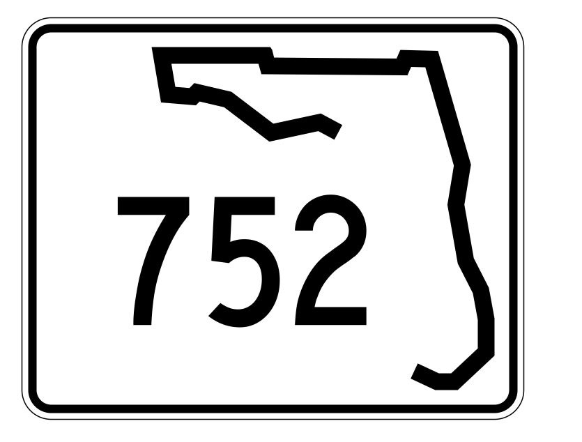 Florida State Road 752 Sticker Decal R1691 Highway Sign - Winter Park Products