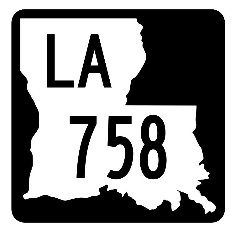 Louisiana State Highway 758 Sticker Decal R6076 Highway Route Sign