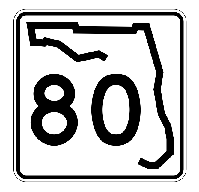 Florida State Road 80 Sticker Decal R1413 Highway Sign - Winter Park Products