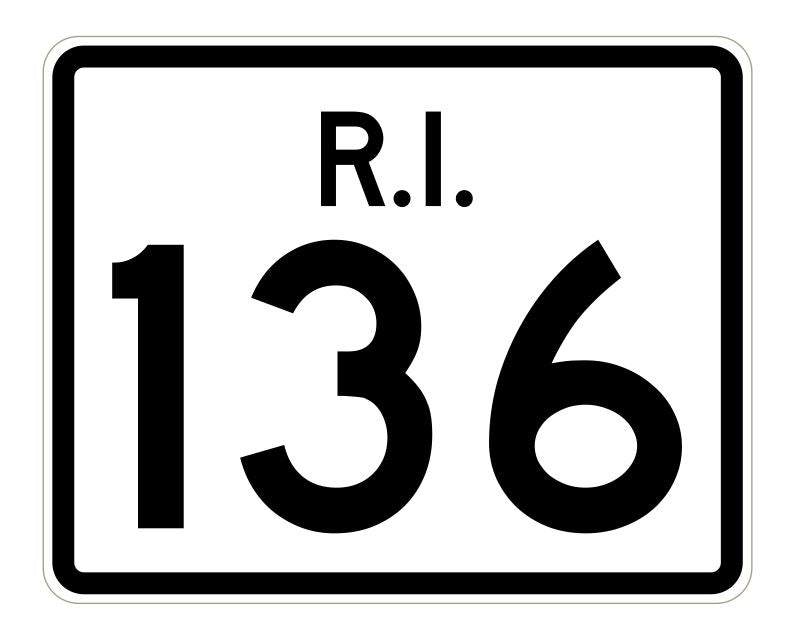 Rhode Island State Road 136 Sticker R4260 Highway Sign Road Sign Decal