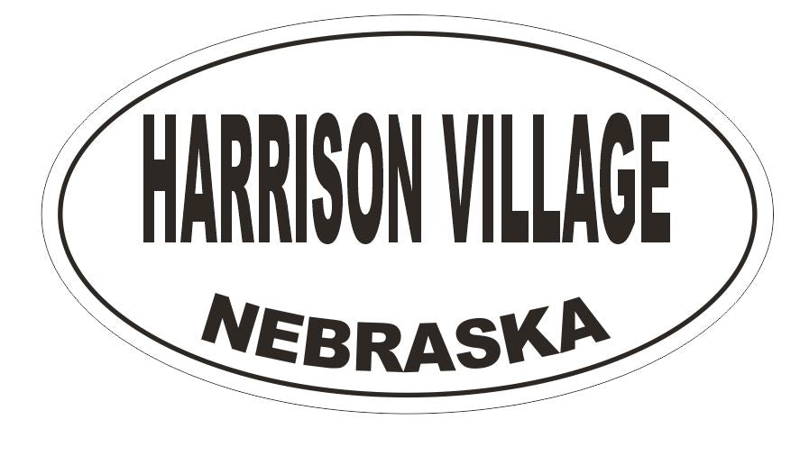 Harrison Village Oval Bumper Sticker or Helmet Sticker D5071 Oval