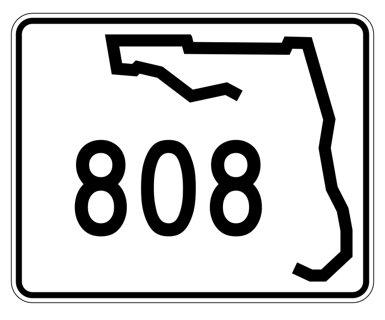 Florida State Road 808 Sticker Decal R1704 Highway Sign - Winter Park Products