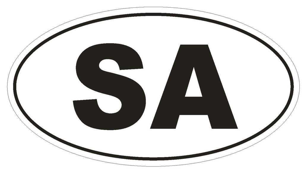 SA Saudi Arabia Oval Bumper Sticker or Helmet Sticker D2023 Country Code - Winter Park Products