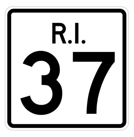 Rhode Island State Road 37 Sticker R4224 Highway Sign Road Sign Decal