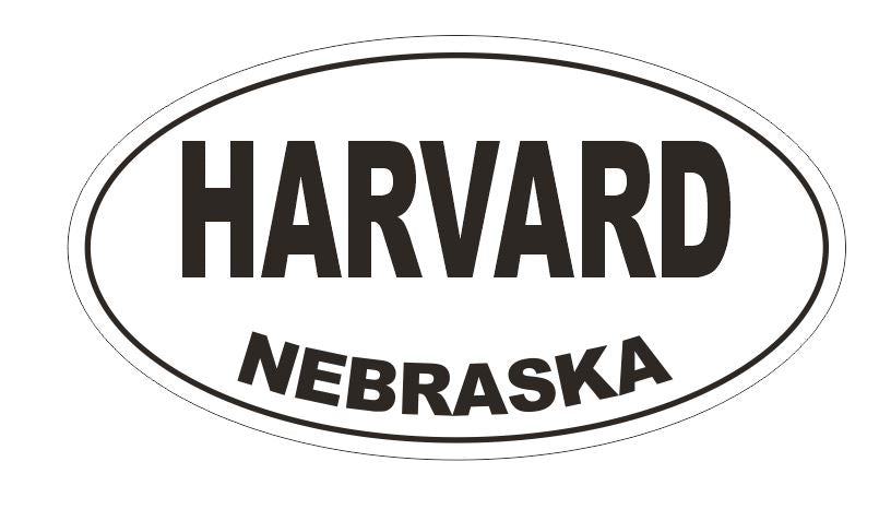 Harvard Oval Bumper Sticker or Helmet Sticker D5073 Oval