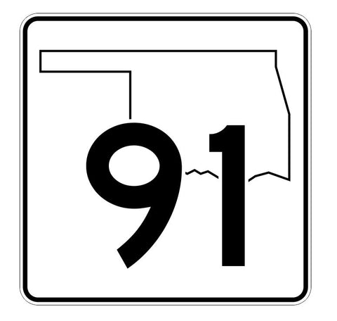 Oklahoma State Highway 91 Sticker Decal R5668 Highway Route Sign