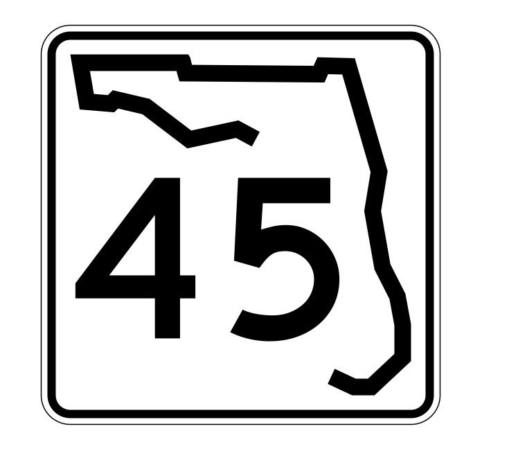 Florida State Road 45 Sticker Decal R1378 Highway Sign - Winter Park Products