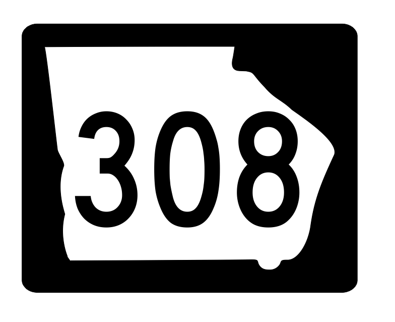 Georgia State Route 308 Sticker Decal R3972 Highway Sign