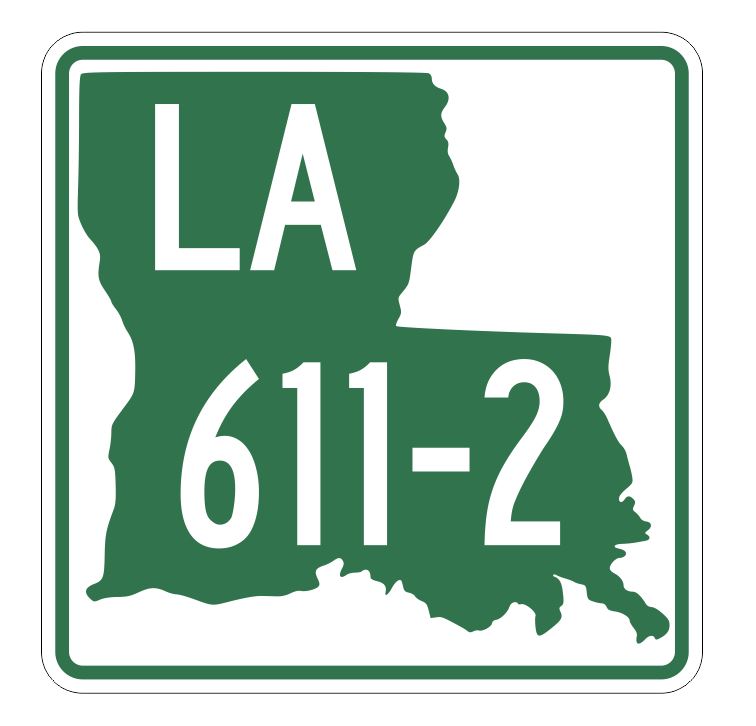 Louisiana State Highway 611-2 Sticker Decal R6608 Highway Route Sign