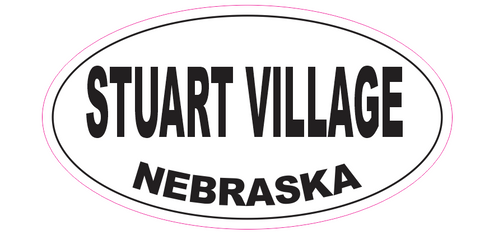 Stuart Village Nebraska Oval Bumper Sticker D7065 Euro Oval