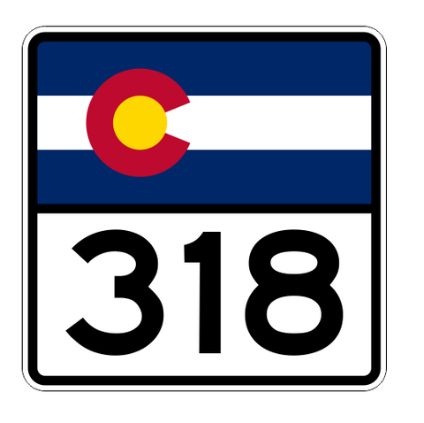 Colorado State Highway 318 Sticker Decal R2240 Highway Sign - Winter Park Products