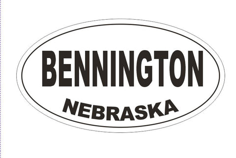 Bennigton Nebraska Oval Bumper Sticker or Helmet Sticker D5135 Oval