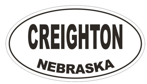 Creighton Nebraska Oval Bumper Sticker or Helmet Sticker D5018 Oval