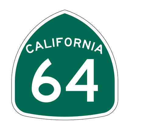 California State Route 64 Sticker Decal R1158 Highway Sign - Winter Park Products