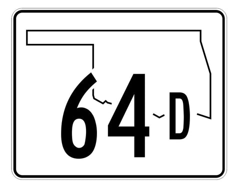 Oklahoma State Highway 64D Sticker Decal R5629 Highway Route Sign