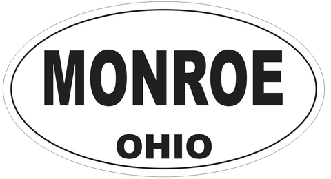 Monroe Ohio Oval Bumper Sticker or Helmet Sticker D6154