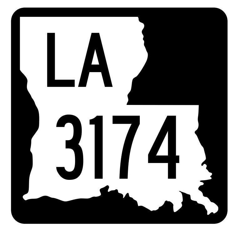 Louisiana State Highway 3174 Sticker Decal R6544 Highway Route Sign