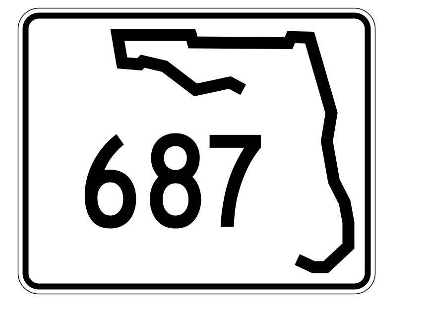 Florida State Road 687 Sticker Decal R1669 Highway Sign - Winter Park Products