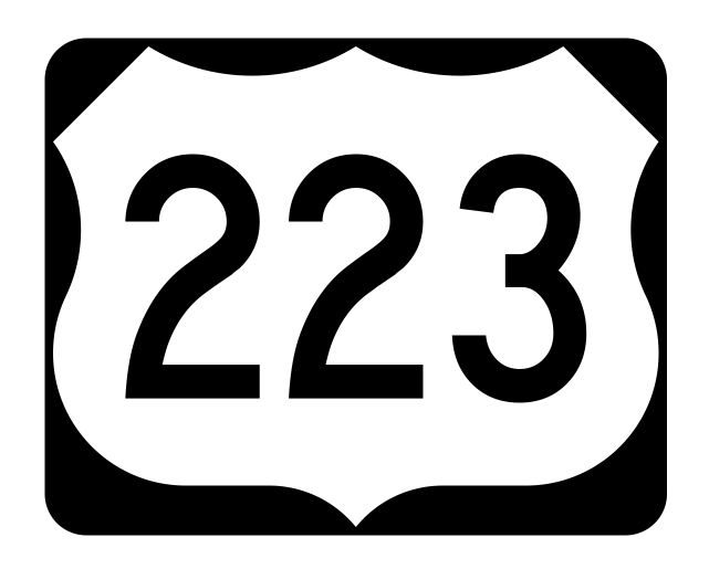 US Route 223 Sticker R2153 Highway Sign Road Sign - Winter Park Products