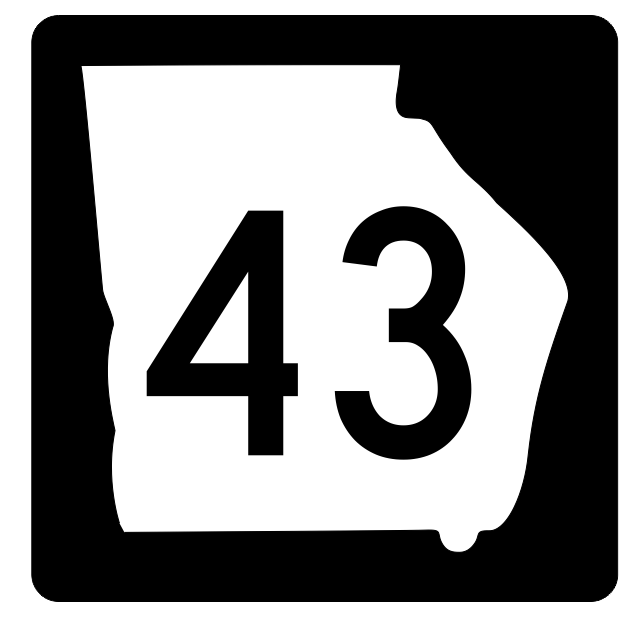 Georgia State Route 43 Sticker R3590 Highway Sign