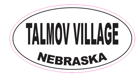 Talmov VIllage Nebraska Oval Bumper Sticker D7075 Euro Oval