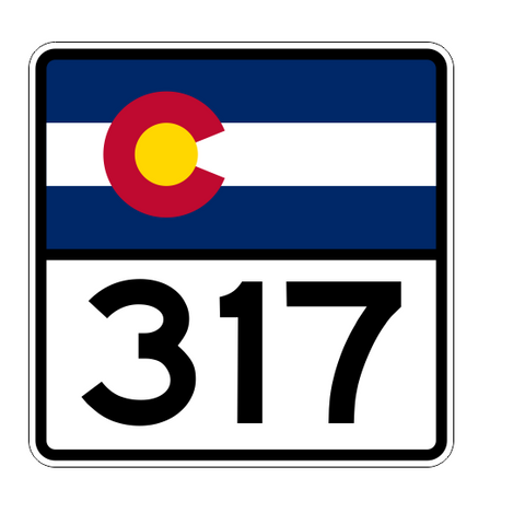 Colorado State Highway 317 Sticker Decal R2239 Highway Sign - Winter Park Products