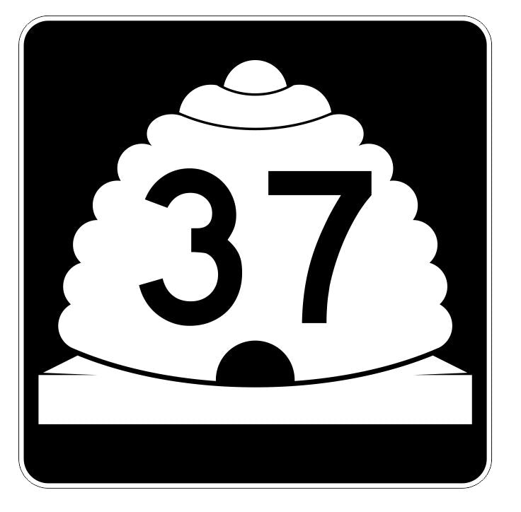 Utah State Highway 37 Sticker Decal R5381 Highway Route Sign