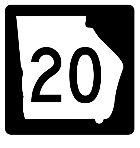 Georgia State Route 20 Sticker R3569 Highway Sign