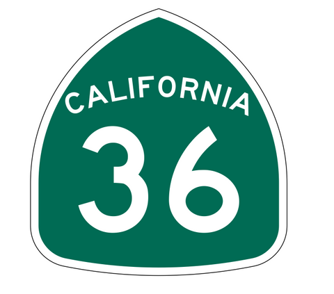 California State Route 36 Sticker Decal R1140 Highway Sign - Winter Park Products