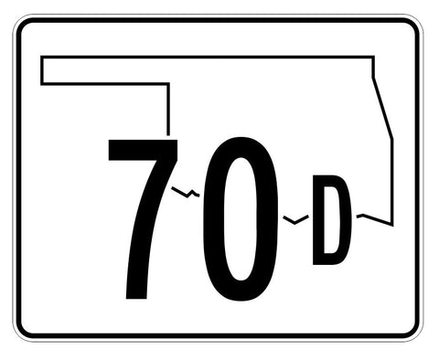 Oklahoma State Highway 70D Sticker Decal R5637 Highway Route Sign