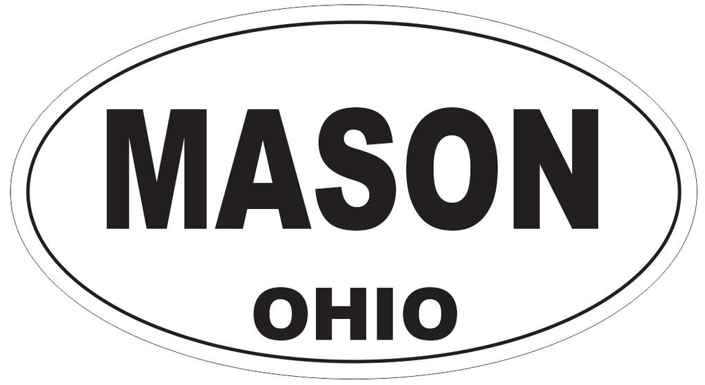 Mason Ohio Oval Bumper Sticker or Helmet Sticker D6143