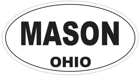 Mason Ohio Oval Bumper Sticker or Helmet Sticker D6143