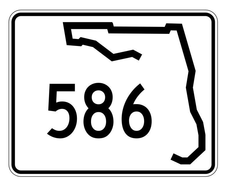 Florida State Road 586 Sticker Decal R1639 Highway Sign - Winter Park Products