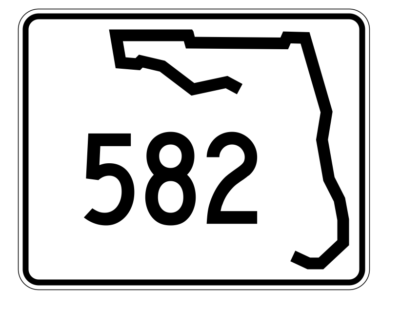 Florida State Road 582 Sticker Decal R1635 Highway Sign - Winter Park Products