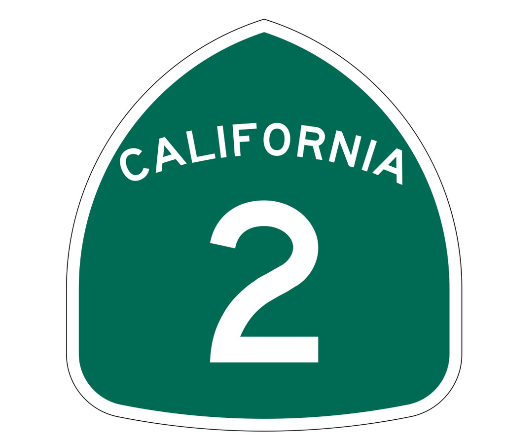 California State Route 2 Sticker Decal R1119 Highway Sign - Winter Park Products