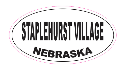 Staplehurst Village Nebraska Oval Bumper Sticker D7053 Euro Oval