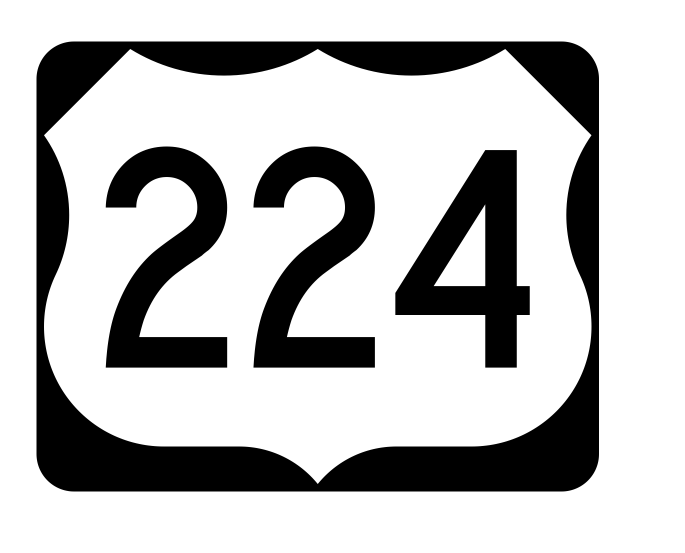 US Route 224 Sticker R2154 Highway Sign Road Sign - Winter Park Products
