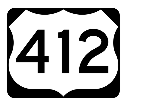 US Route 412 Sticker R2198 Highway Sign Road Sign - Winter Park Products