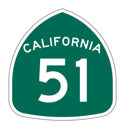 California State Route 51 Sticker Decal R1150 Highway Sign - Winter Park Products