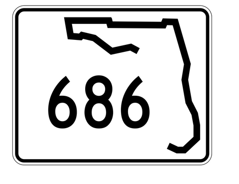 Florida State Road 686 Sticker Decal R1668 Highway Sign - Winter Park Products