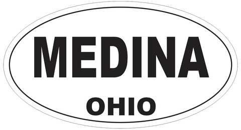 Medina Ohio Oval Bumper Sticker or Helmet Sticker D6147