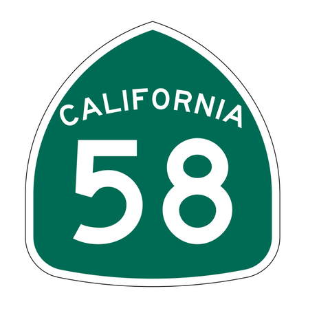 California State Route 58 Sticker Decal R1152 Highway Sign - Winter Park Products