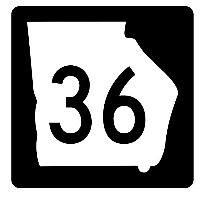 Georgia State Route 36 Sticker R3584 Highway Sign