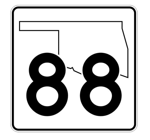 Oklahoma State Highway 88 Sticker Decal R5666 Highway Route Sign