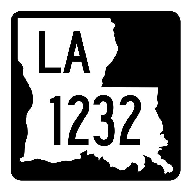 Louisiana State Highway 1232 Sticker Decal R6453 Highway Route Sign